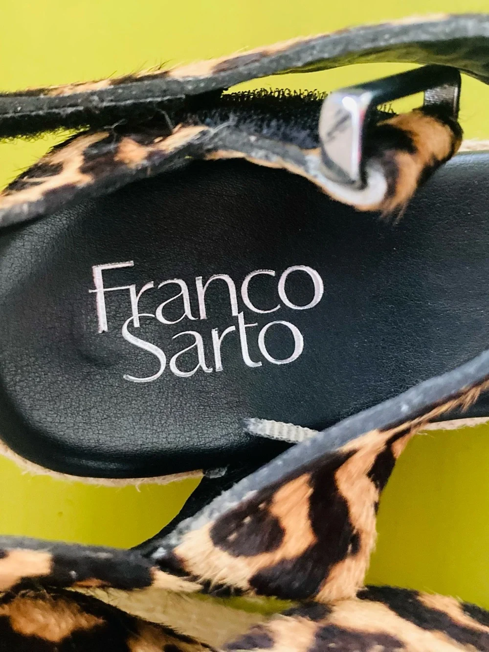 Franco Sarto Leopard Espadrille Platform Sandals - Black & Tan